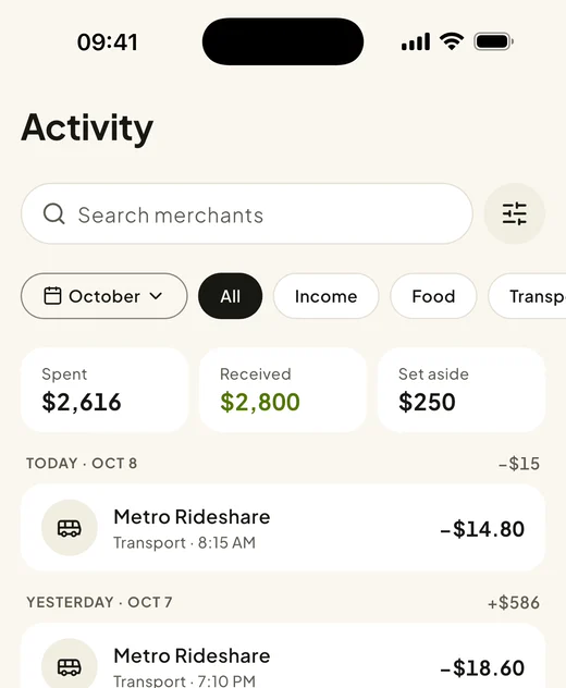 Activity screen
